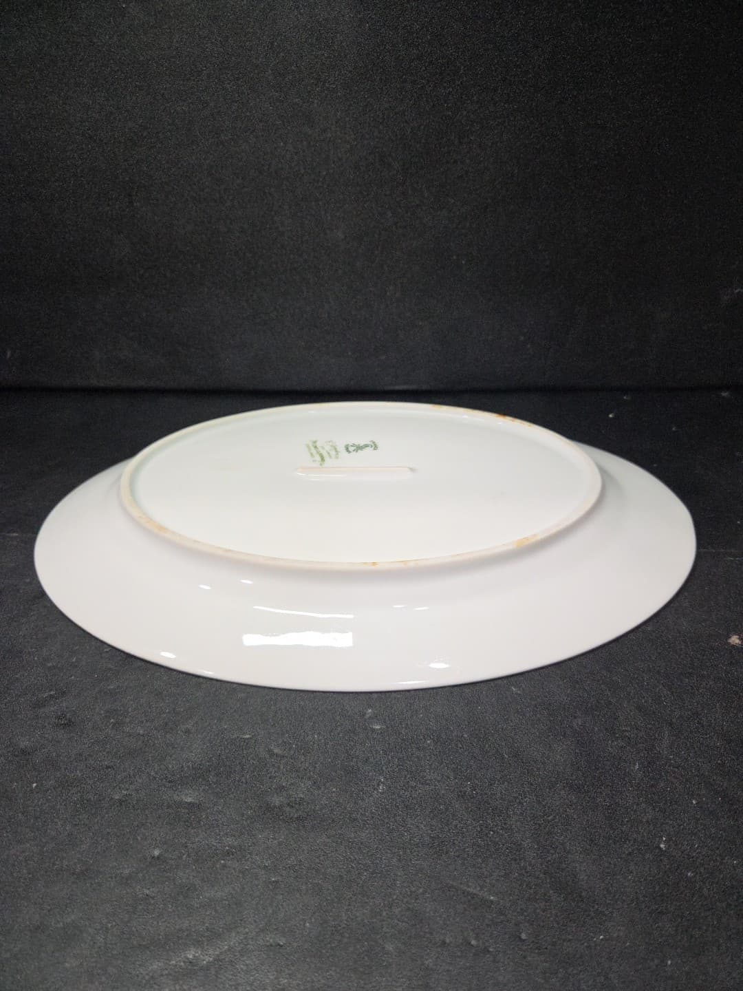 C Ahrenfeldt Limoges Depose Oval Platter, White Bone China, Vtg Floral Border - Thumbnail 9