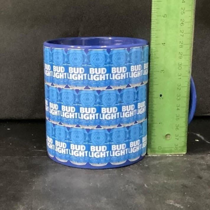 Bud Light Blue Ceramic Coffee Cup, Anheuser-Busch Mug, Replacement Drinkware - Thumbnail 7