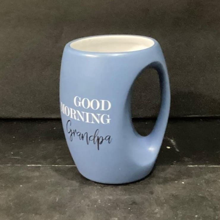 Pavilion "Good Morning Grandpa" Matte Blue Coffee Cup, 16oz Hand-Warming Mug - Thumbnail 8