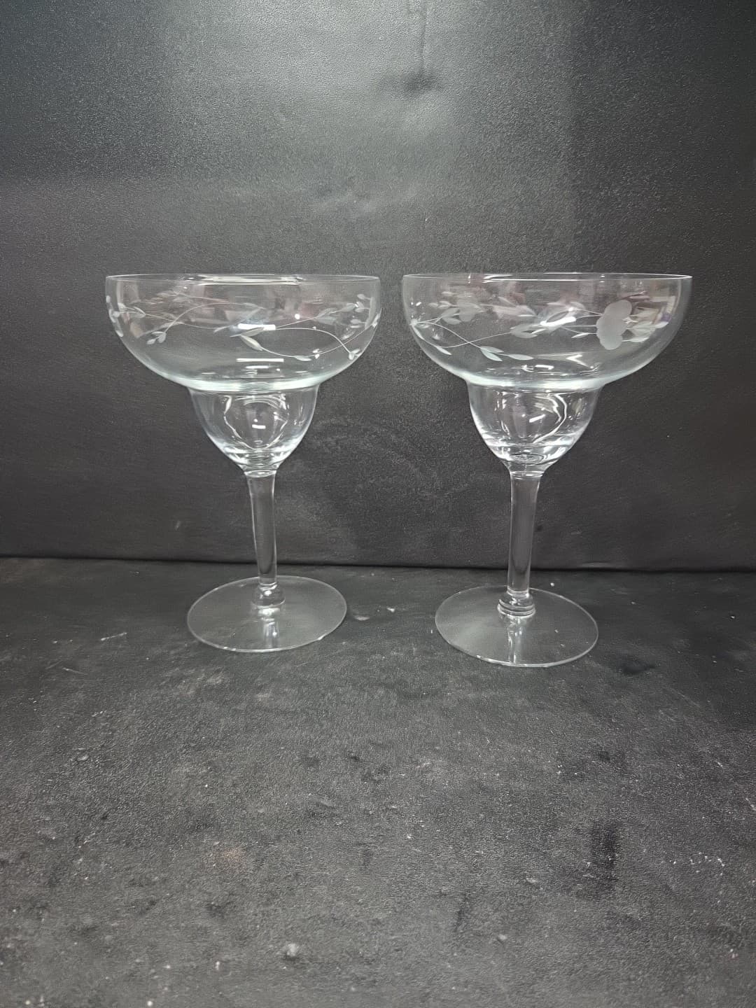 Princess House Heritage Margarita Glasses 6.75” T 4.50” W Set of 2 Vintage - Thumbnail 2