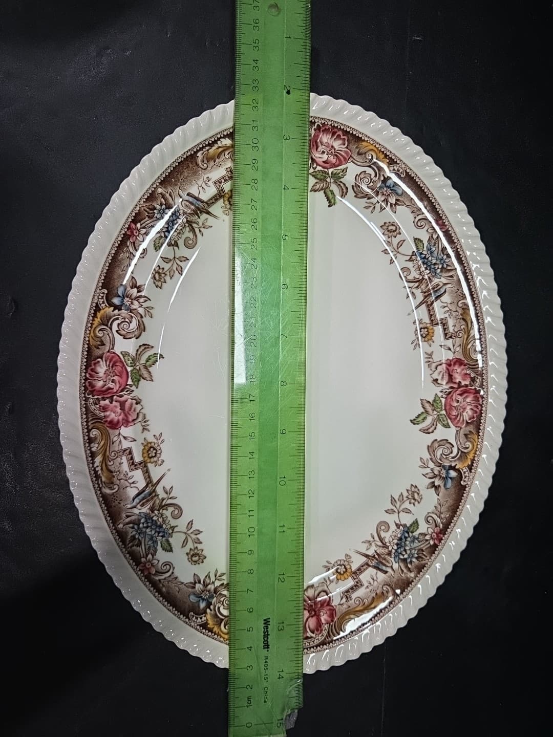 Johnson Bros Devonshire Platter, Vintage Floral Bone China, Oval Serveware - Thumbnail 4