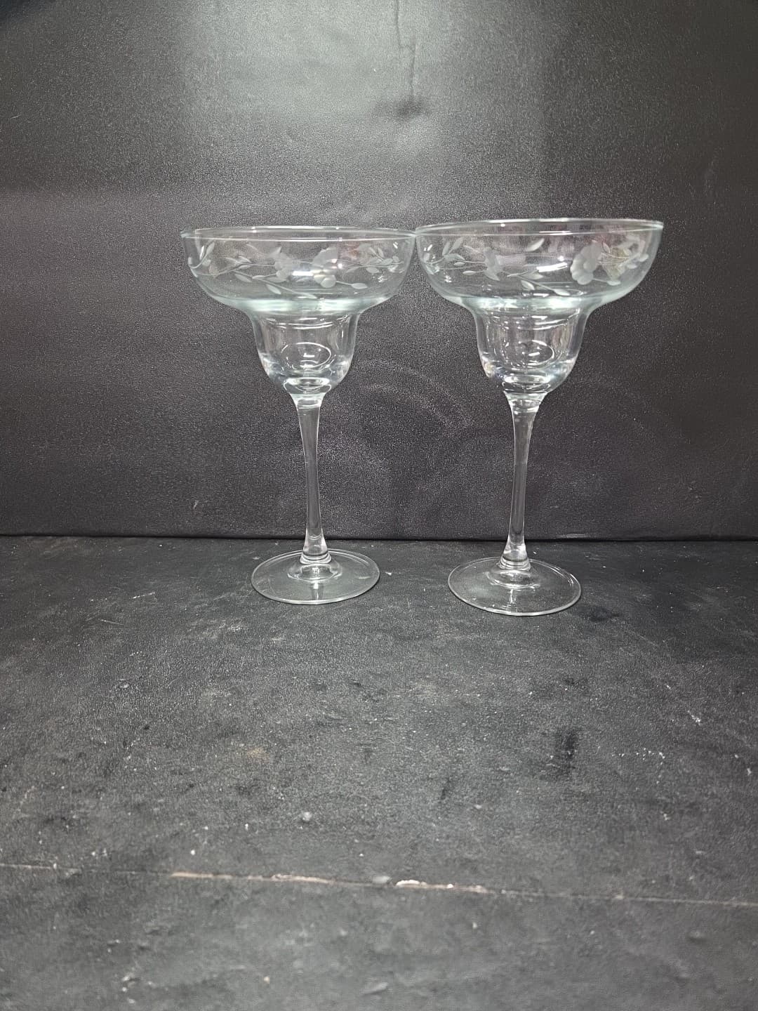 Princess House Crystal Heritage #6178 Margarita Glasses 7.5" Set Of 2 Vintage - Thumbnail 3