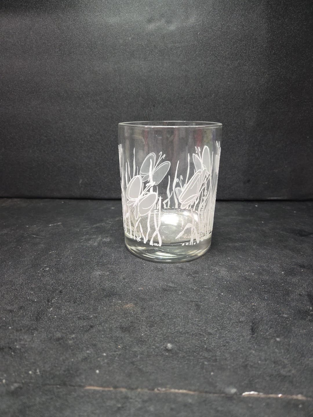 Georges Briard Butterfly Rocks Cocktail Glass Textured Single Vintage 4”