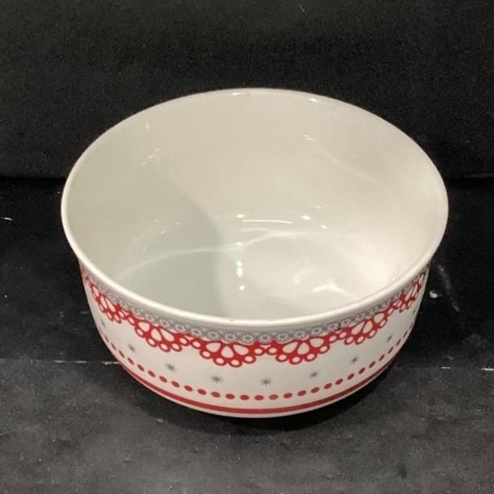 Grace Tea Ware Cereal Bowl, Vintage Inspired Red & Gray Soup Dish, Dinnerware - Thumbnail 3