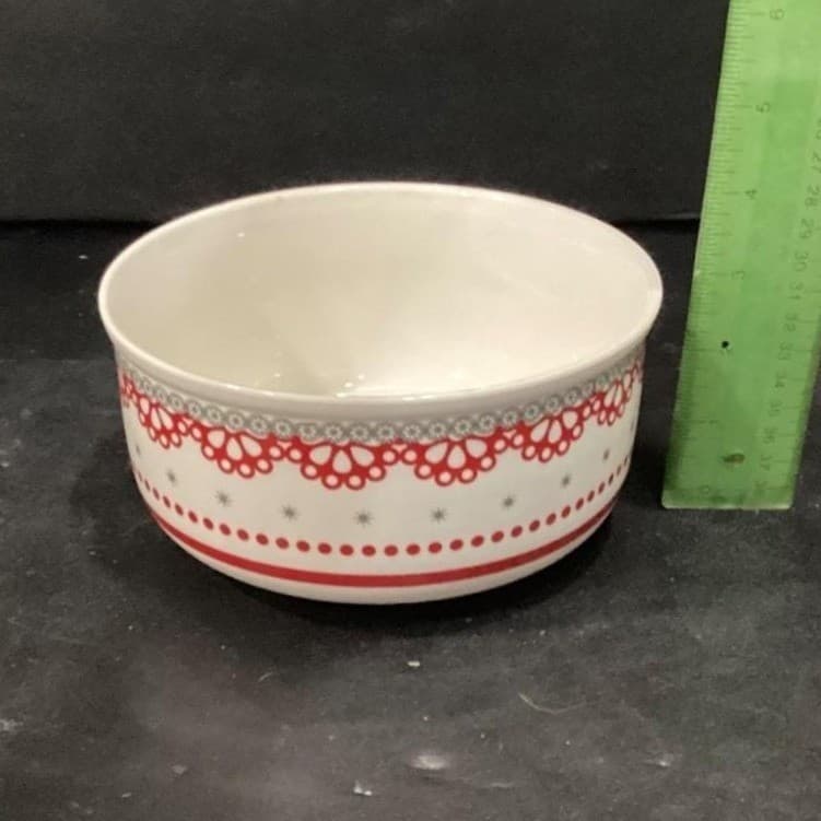 Grace Tea Ware Cereal Bowl, Vintage Inspired Red & Gray Soup Dish, Dinnerware - Thumbnail 6