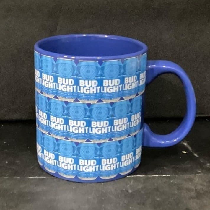 Bud Light Blue Ceramic Coffee Cup, Anheuser-Busch Mug, Replacement Drinkware - Thumbnail 9