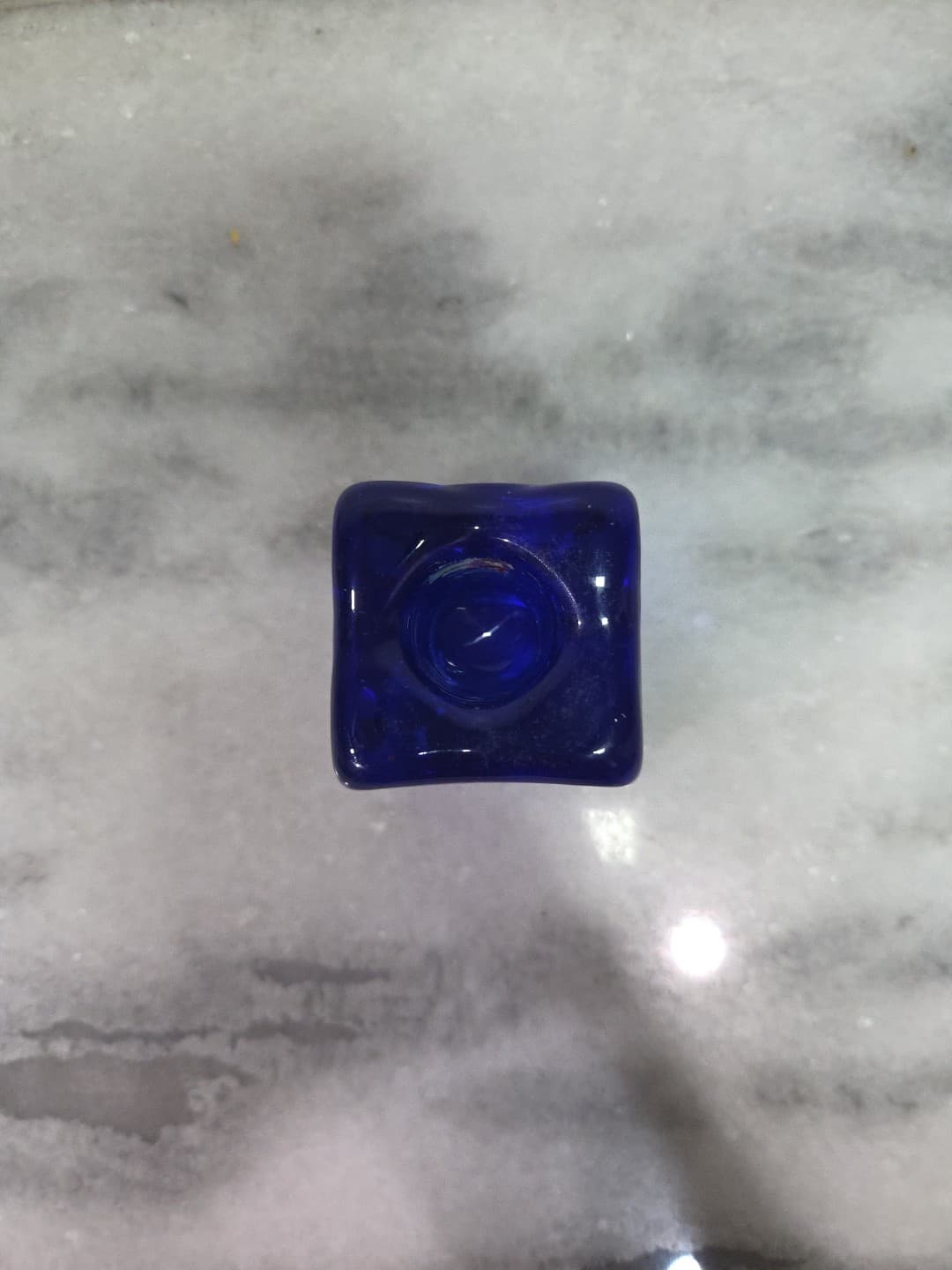 Pier One Cobalt Blue Ice Cube Candle Stick Holder Votive - Thumbnail 5