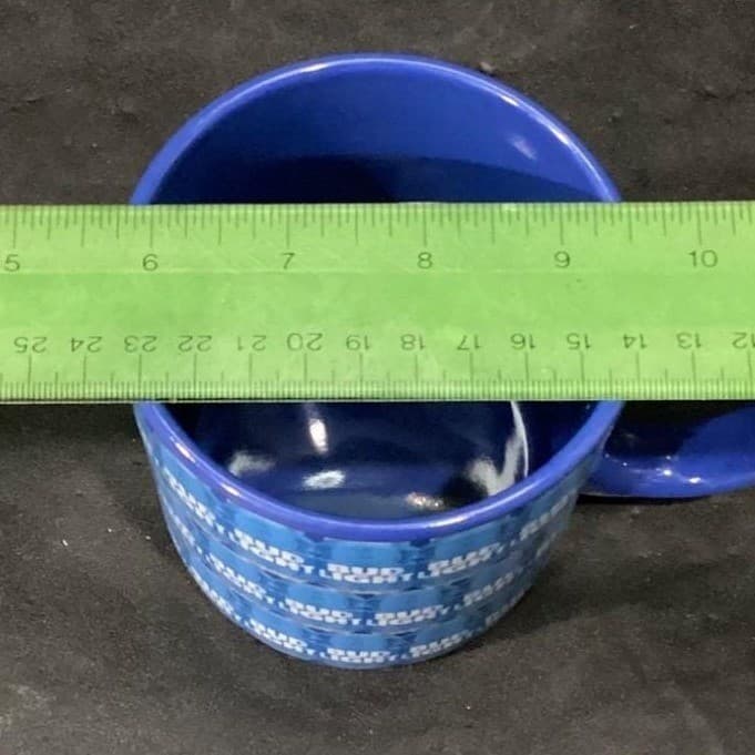 Bud Light Blue Ceramic Coffee Cup, Anheuser-Busch Mug, Replacement Drinkware - Thumbnail 8