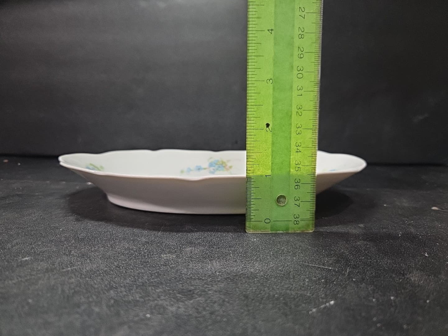 Savoy BB&F Blue Floral Platter, Vintage Serving Ware, Bone China, Gold Accents - Thumbnail 5