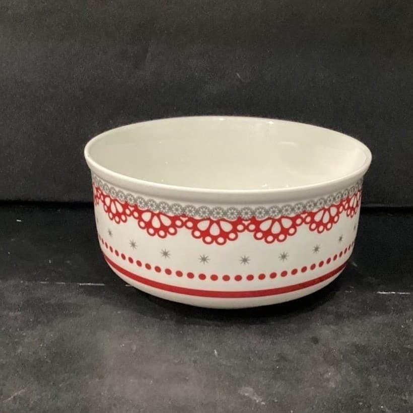 Grace Tea Ware Cereal Bowl, Vintage Inspired Red & Gray Soup Dish, Dinnerware - Thumbnail 8