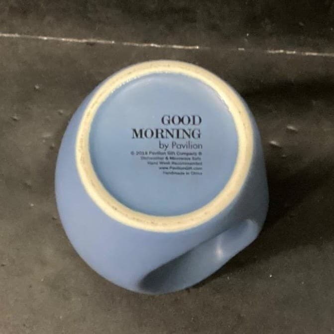 Pavilion "Good Morning Grandpa" Matte Blue Coffee Cup, 16oz Hand-Warming Mug - Thumbnail 5