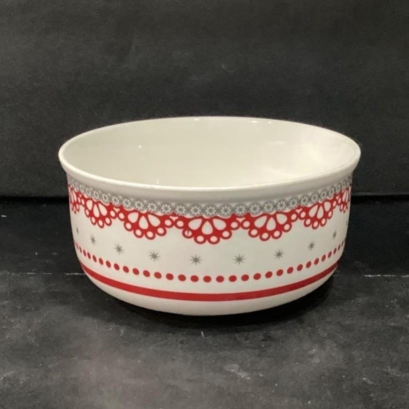 Grace Tea Ware Cereal Bowl, Vintage Inspired Red & Gray Soup Dish, Dinnerware - Thumbnail 10