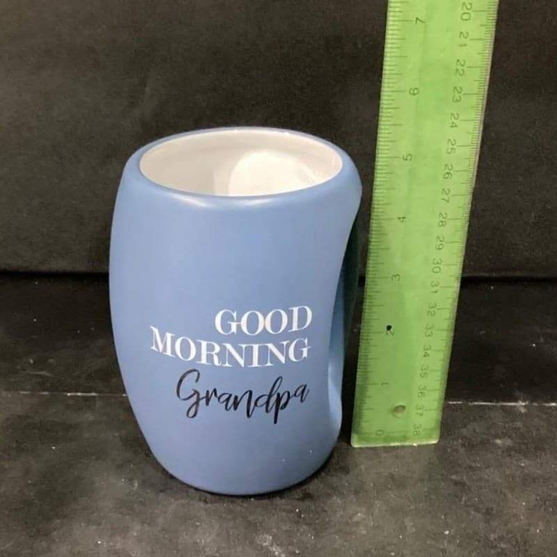 Pavilion "Good Morning Grandpa" Matte Blue Coffee Cup, 16oz Hand-Warming Mug - Thumbnail 7