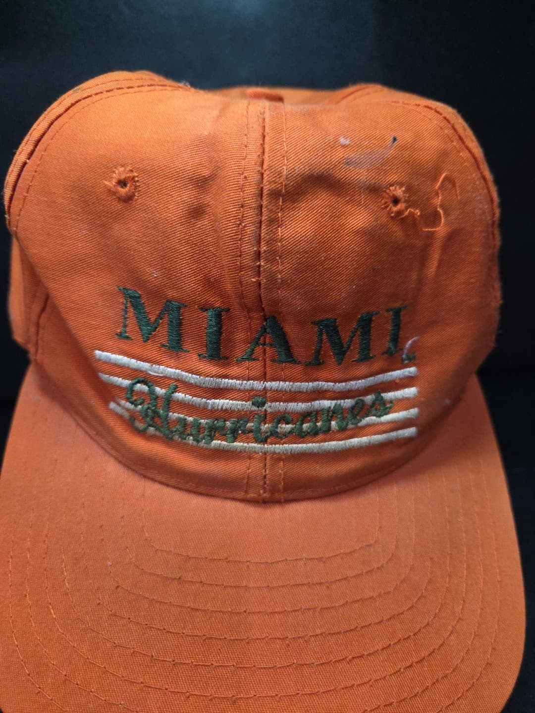 Miami Hurricanes SnapBack OSFA Strap Hat Cap Made In USA Vintage Orange Cap - Thumbnail 5
