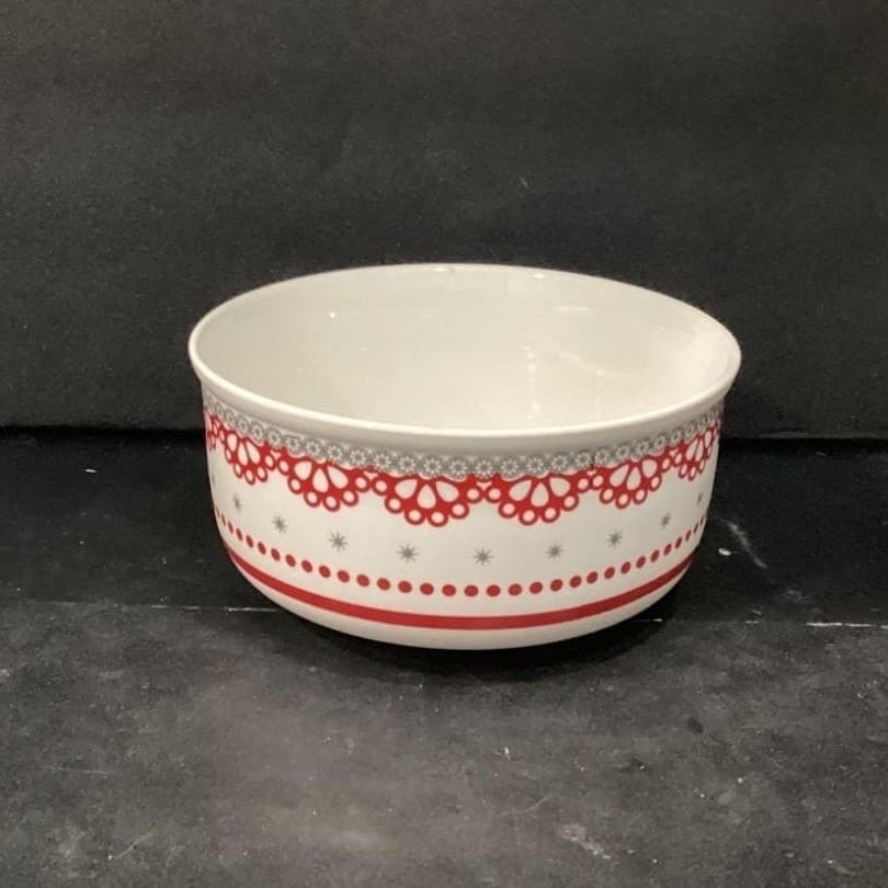 Grace Tea Ware Cereal Bowl, Vintage Inspired Red & Gray Soup Dish, Dinnerware - Thumbnail 2
