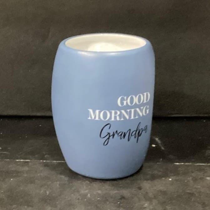 Pavilion "Good Morning Grandpa" Matte Blue Coffee Cup, 16oz Hand-Warming Mug - Thumbnail 9