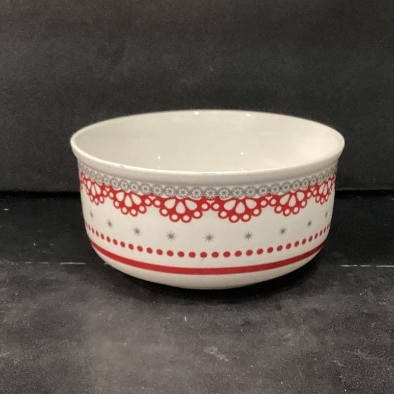 Grace Tea Ware Cereal Bowl, Vintage Inspired Red & Gray Soup Dish, Dinnerware - Thumbnail 9