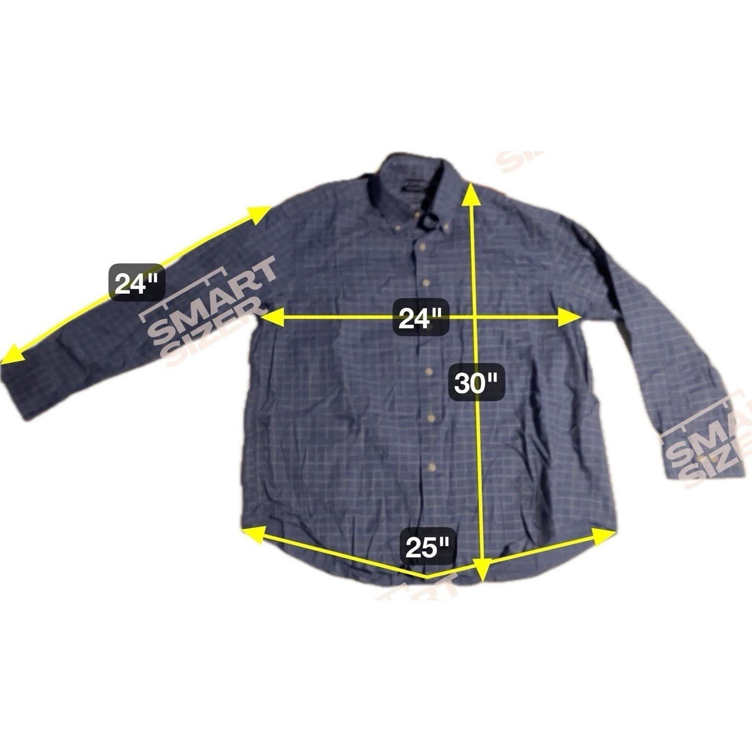 Nautica Blue Grid Traveler Twill Long Sleeve Button Down, Men's XL Shirt, Cotton - Thumbnail 2