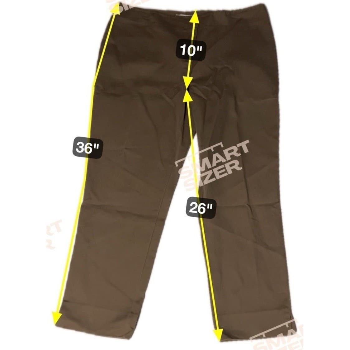 Chicos Brown Cotton Blend Ankle Pants, Woman's Size 2, Medium Career Trousers - Thumbnail 2