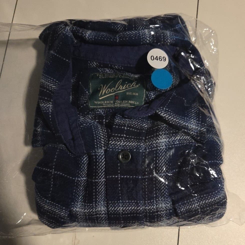 Woolrich Blue Plaid Cotton Flannel Button Down, Men's Large Shirt HMT46235 - Thumbnail 10