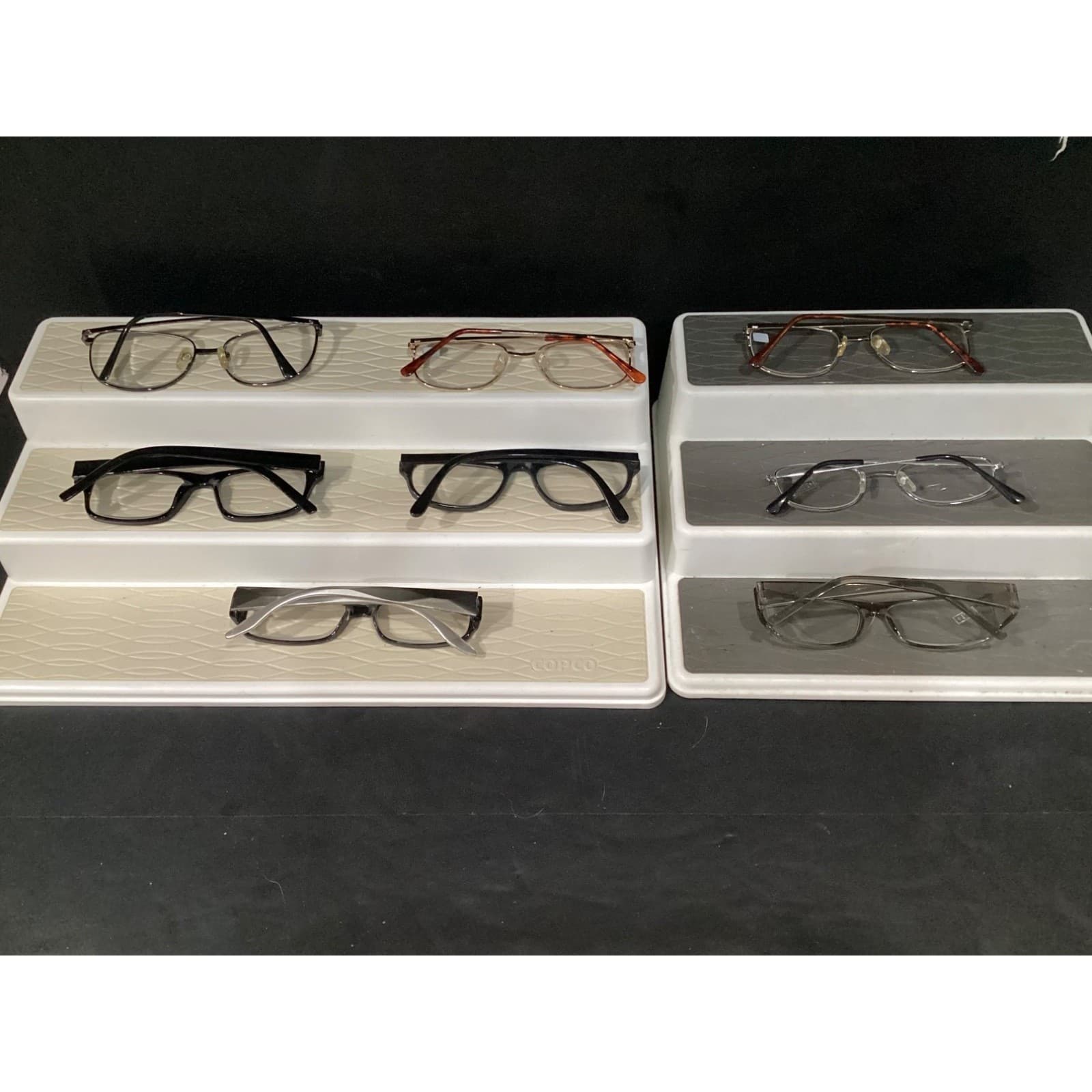 Lot of 8 Assorted Eyeglass Frames Metal Acetate Rectangular Oval Black Silver - Thumbnail 3
