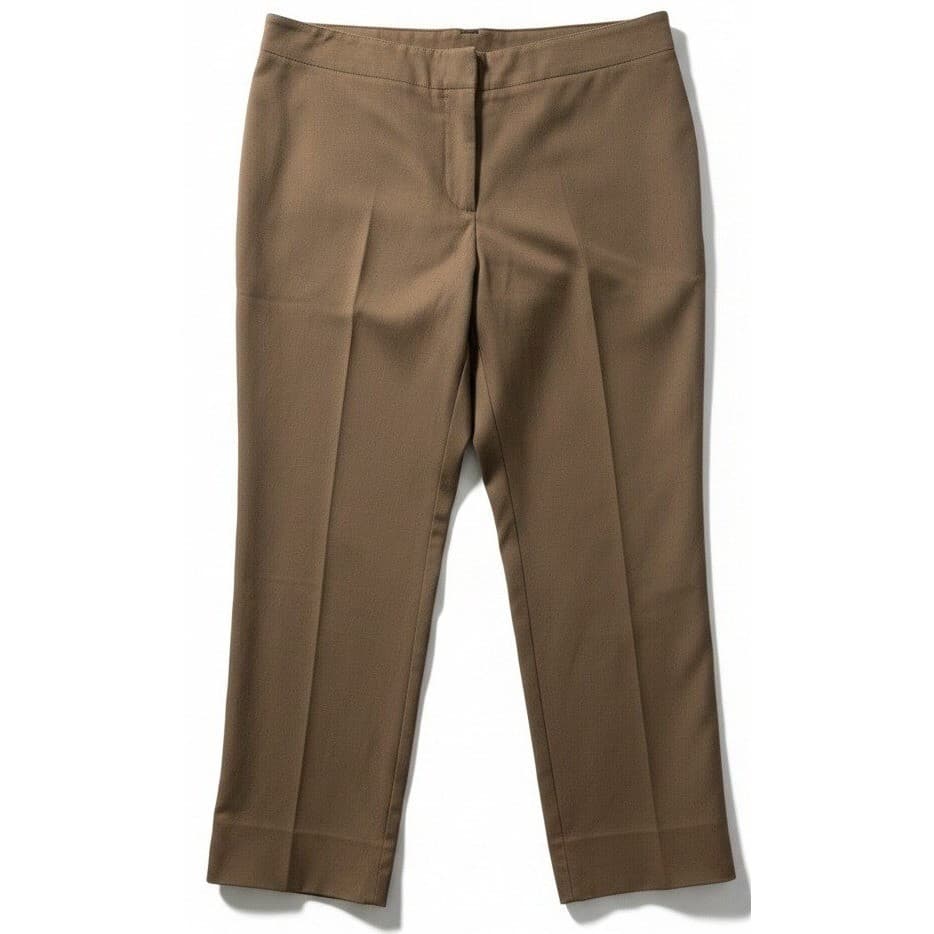 Chicos Brown Cotton Blend Ankle Pants, Woman's Size 2, Medium Career Trousers