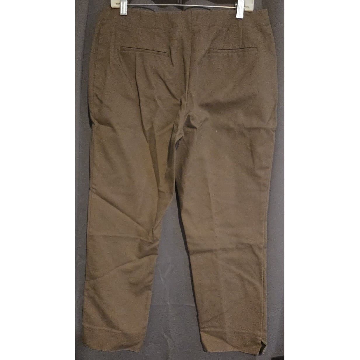 Chicos Brown Cotton Blend Ankle Pants, Woman's Size 2, Medium Career Trousers - Thumbnail 4