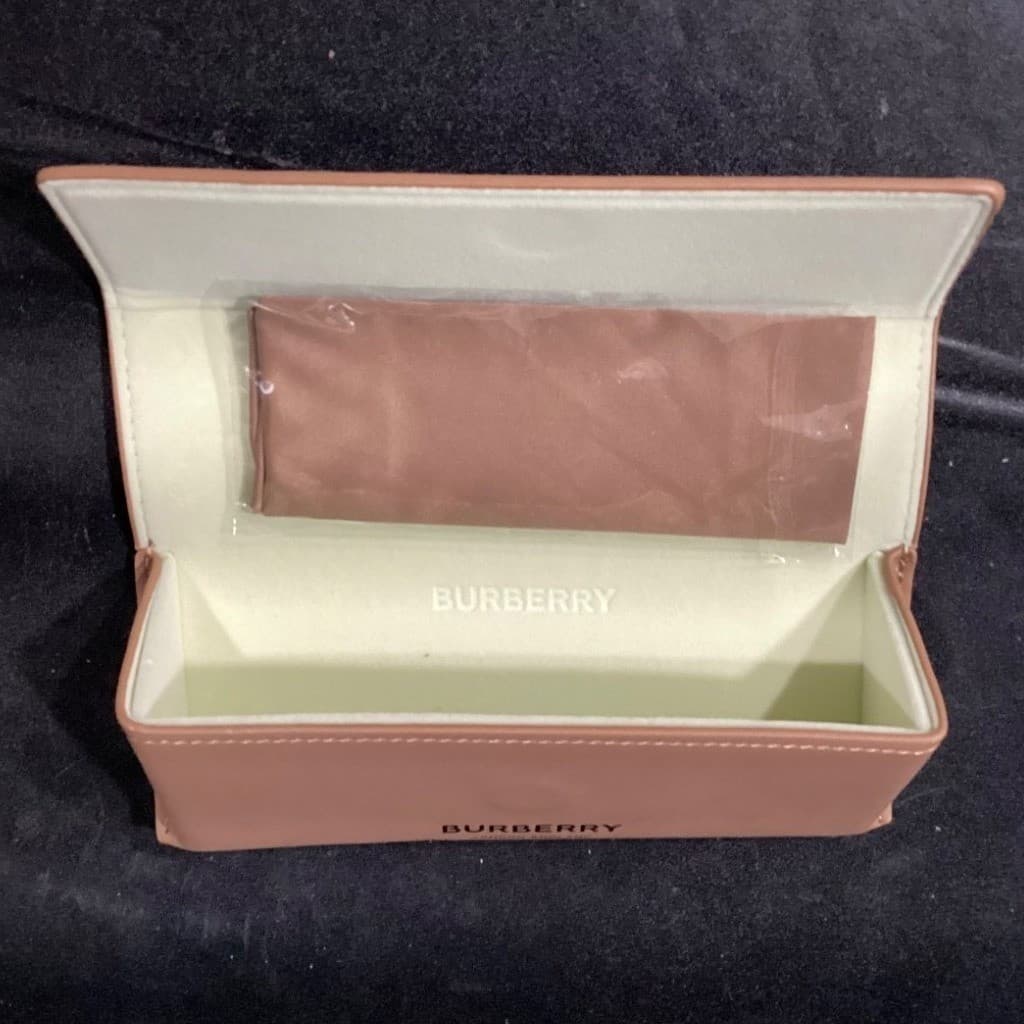 Burberry London England Tan Beige Foldable Eyewear Case with Cleaning Cloth - Thumbnail 7