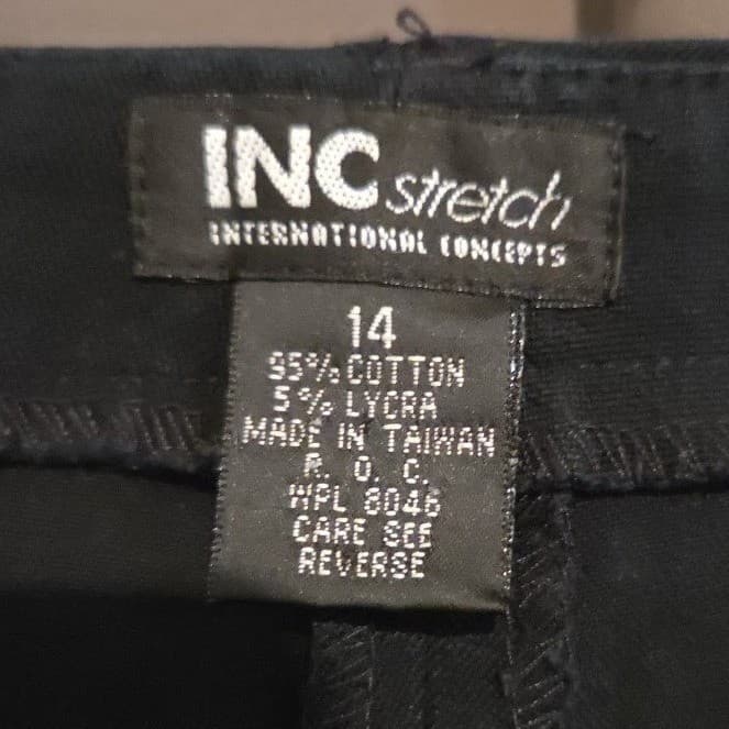 INC International Concepts Black Stretch Straight Leg Dress Pants, Women's Sz 14 - Thumbnail 5