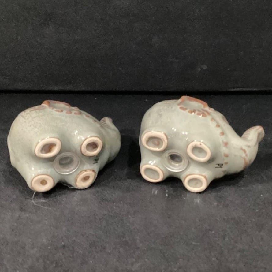Pier 1 Imports Elephant Salt & Pepper Shakers, Vintage Ceramic Bohemian Kitchen - Thumbnail 9