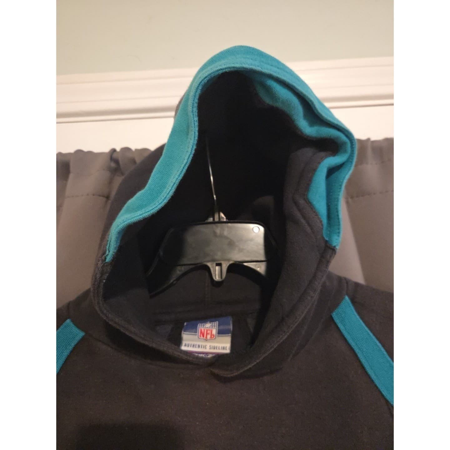 Reebok NFL Jacksonville Jaguars Hoodie, Men's Grey Teal Authentic Sideline - Thumbnail 8
