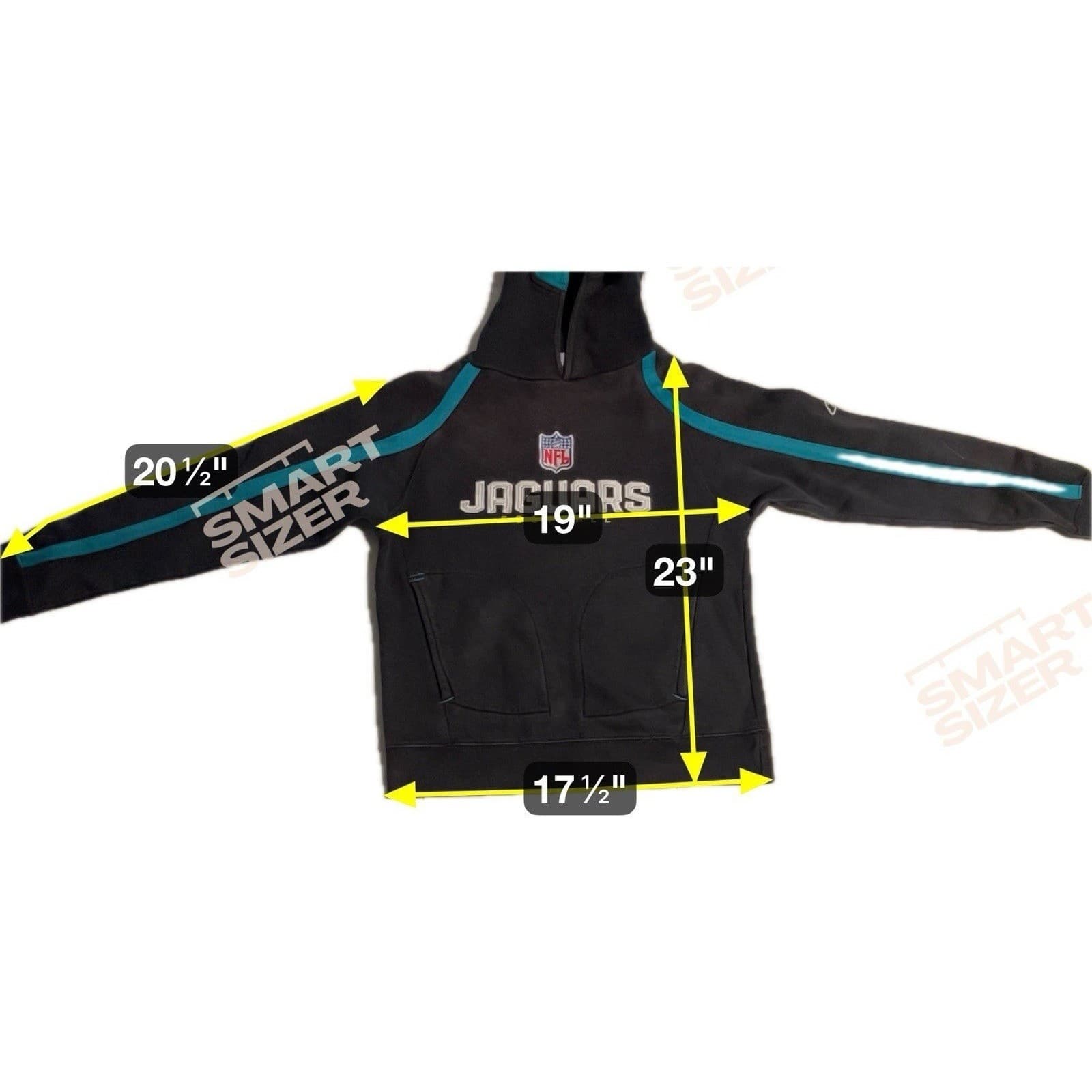 Reebok NFL Jacksonville Jaguars Hoodie, Men's Grey Teal Authentic Sideline - Thumbnail 5