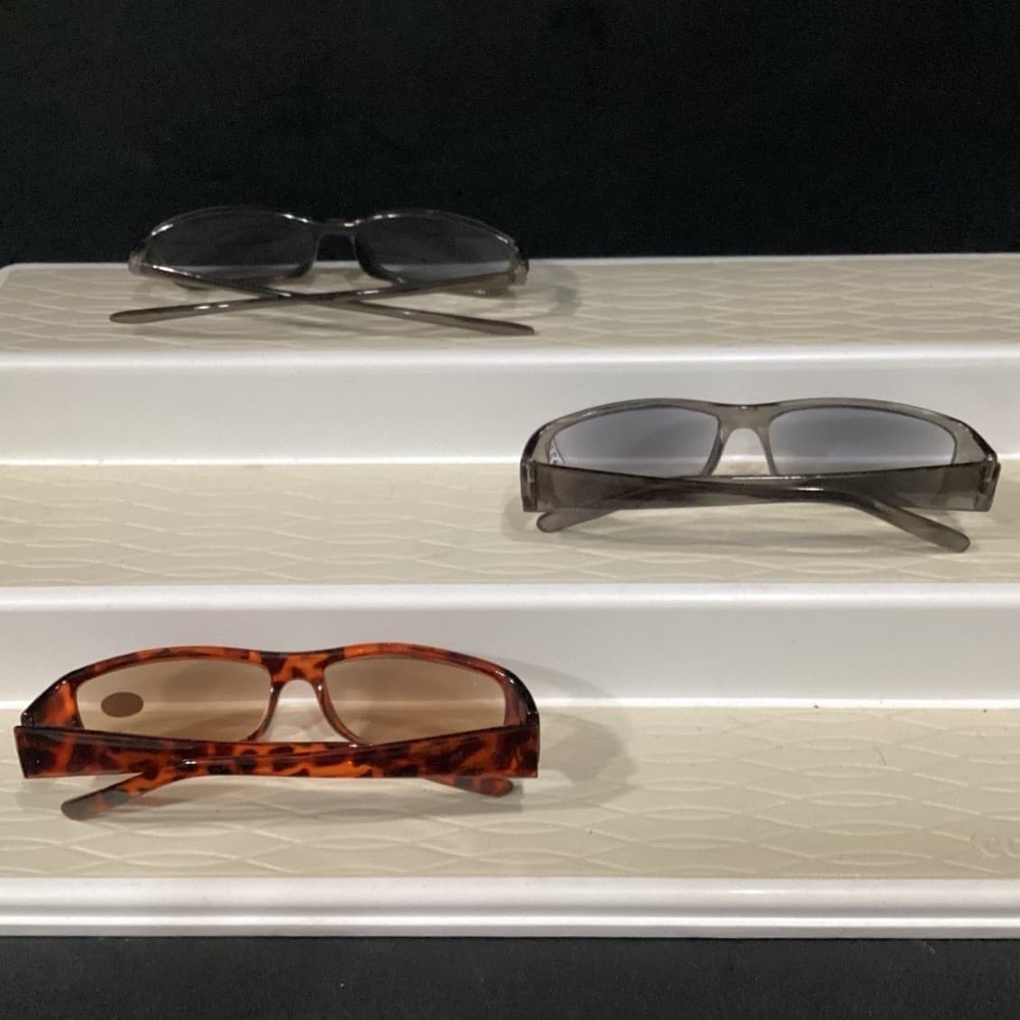 Lot of 3 Rectangular Reading Glasses +2.00 Tortoise Shell and Smoke Grey Frames - Thumbnail 3