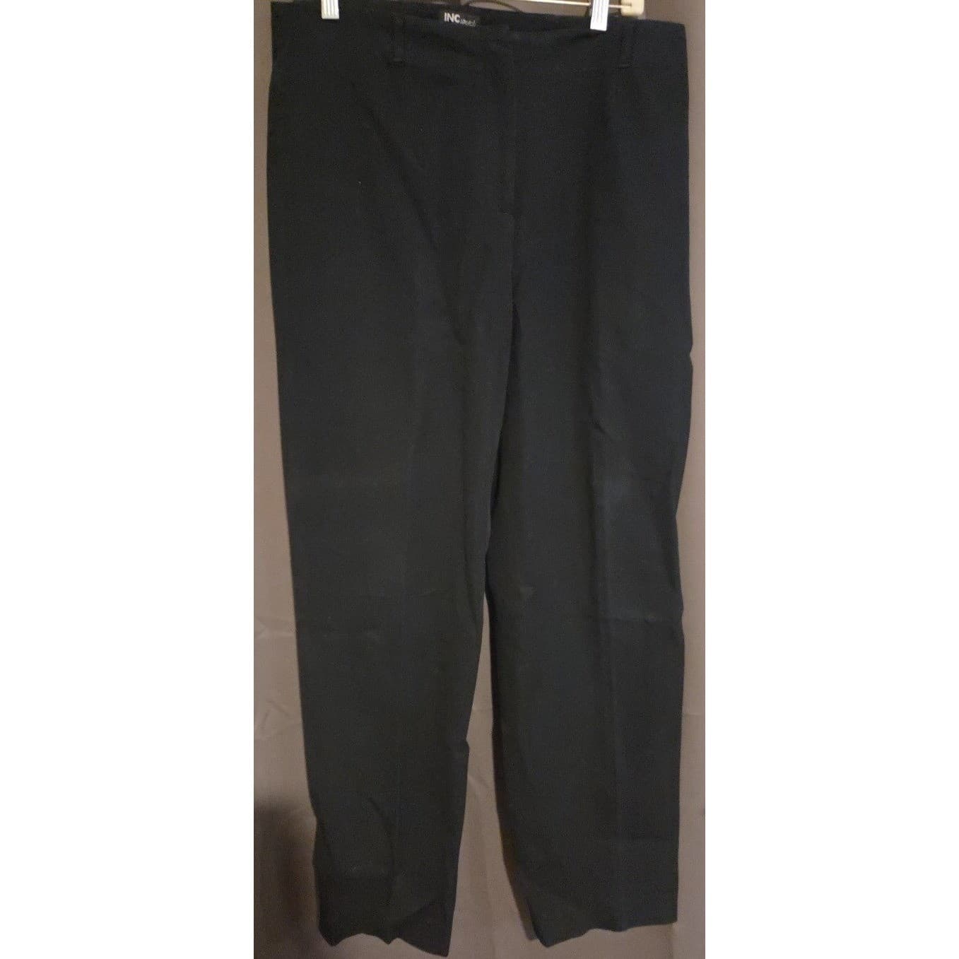 INC International Concepts Black Stretch Straight Leg Dress Pants, Women's Sz 14 - Thumbnail 3