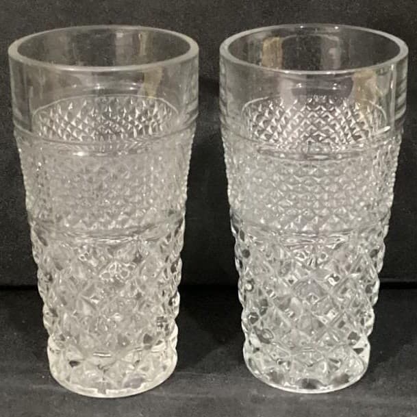 Anchor Hocking Wexford Tumblers, Set of 2, Vintage Clear Pressed Glass Drinkware - Thumbnail 10
