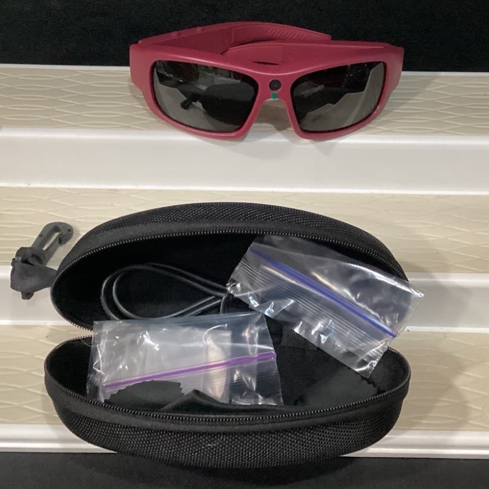 Vantrue Video Recording Smart Sunglasses Pink Matte Frame with Case and Cable - Thumbnail 2