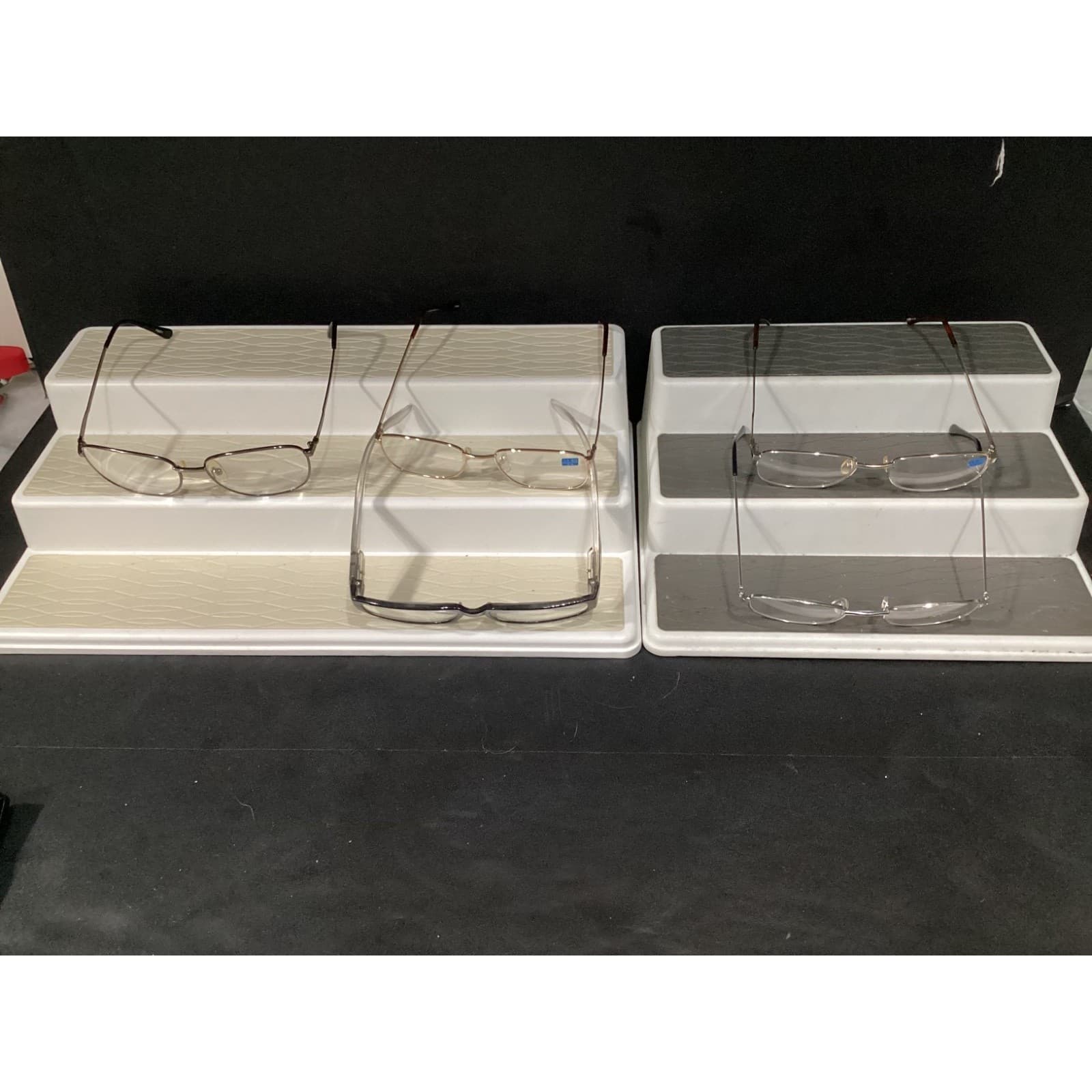 Lot of 8 Assorted Eyeglass Frames Metal Acetate Rectangular Oval Black Silver - Thumbnail 4