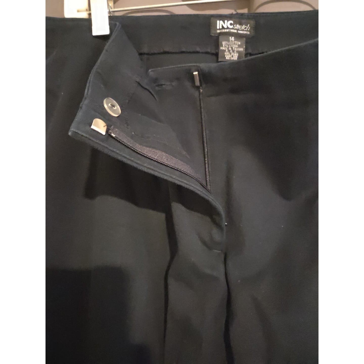 INC International Concepts Black Stretch Straight Leg Dress Pants, Women's Sz 14 - Thumbnail 6