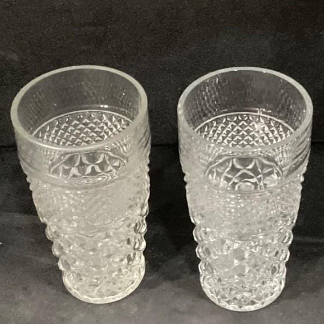 Anchor Hocking Wexford Tumblers, Set of 2, Vintage Clear Pressed Glass Drinkware - Thumbnail 6