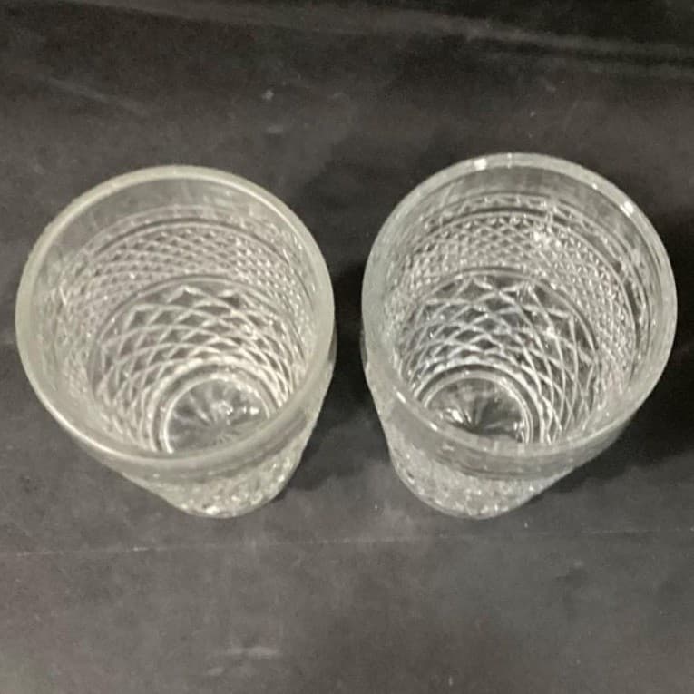 Anchor Hocking Wexford Tumblers, Set of 2, Vintage Clear Pressed Glass Drinkware - Thumbnail 5