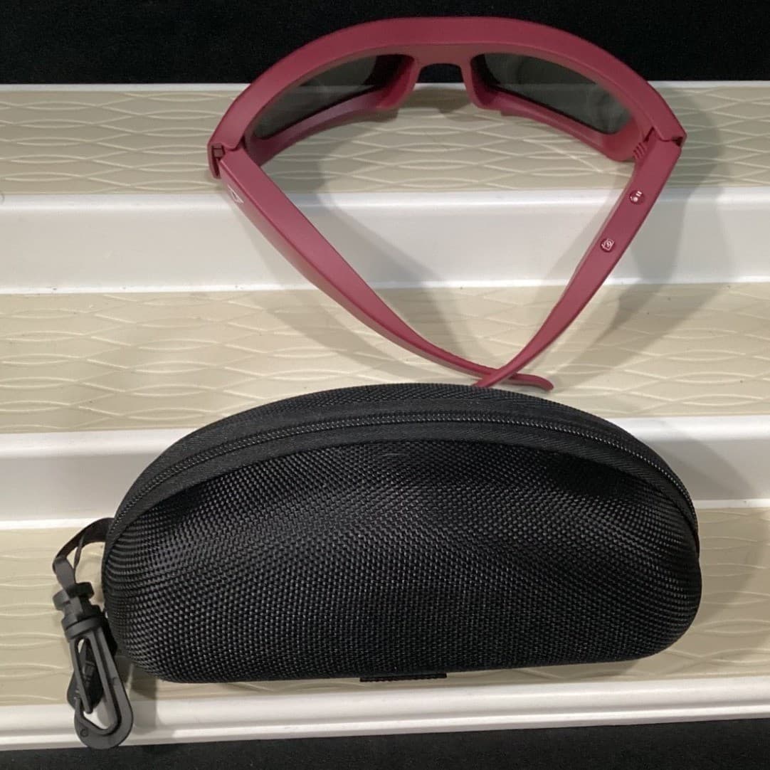 Vantrue Video Recording Smart Sunglasses Pink Matte Frame with Case and Cable - Thumbnail 3