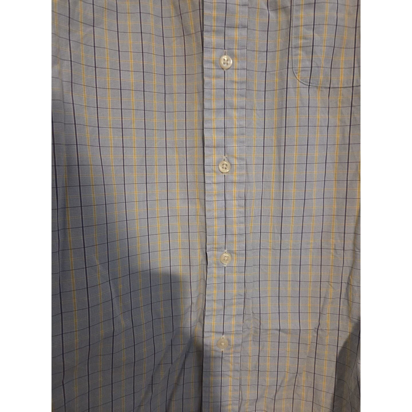 Polo Ralph Lauren Philip Blue Yellow Check Cotton Button Down, Men's 16 32/33 - Thumbnail 6