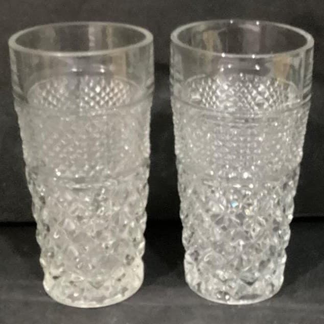 Anchor Hocking Wexford Tumblers, Set of 2, Vintage Clear Pressed Glass Drinkware - Thumbnail 11