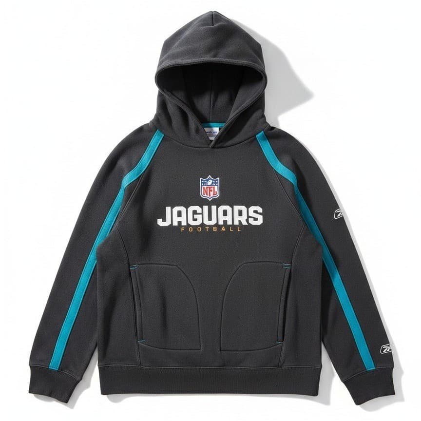 Reebok NFL Jacksonville Jaguars Hoodie, Men's Grey Teal Authentic Sideline