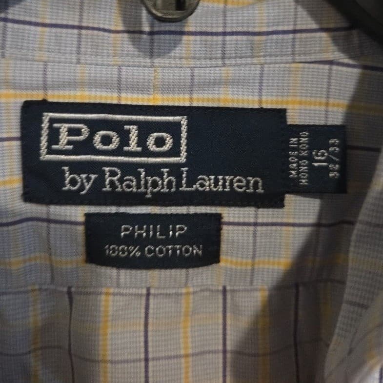 Polo Ralph Lauren Philip Blue Yellow Check Cotton Button Down, Men's 16 32/33 - Thumbnail 5