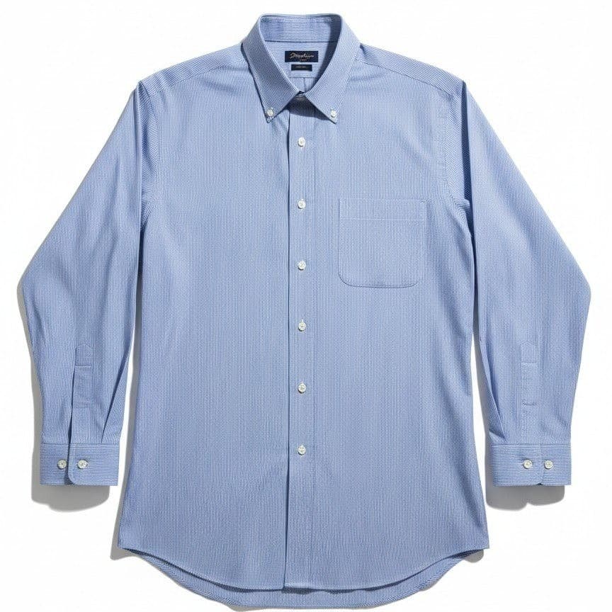 Brooks Brothers Blue and White Striped Non-Iron Cotton Dress Shirt, Men's 17-33