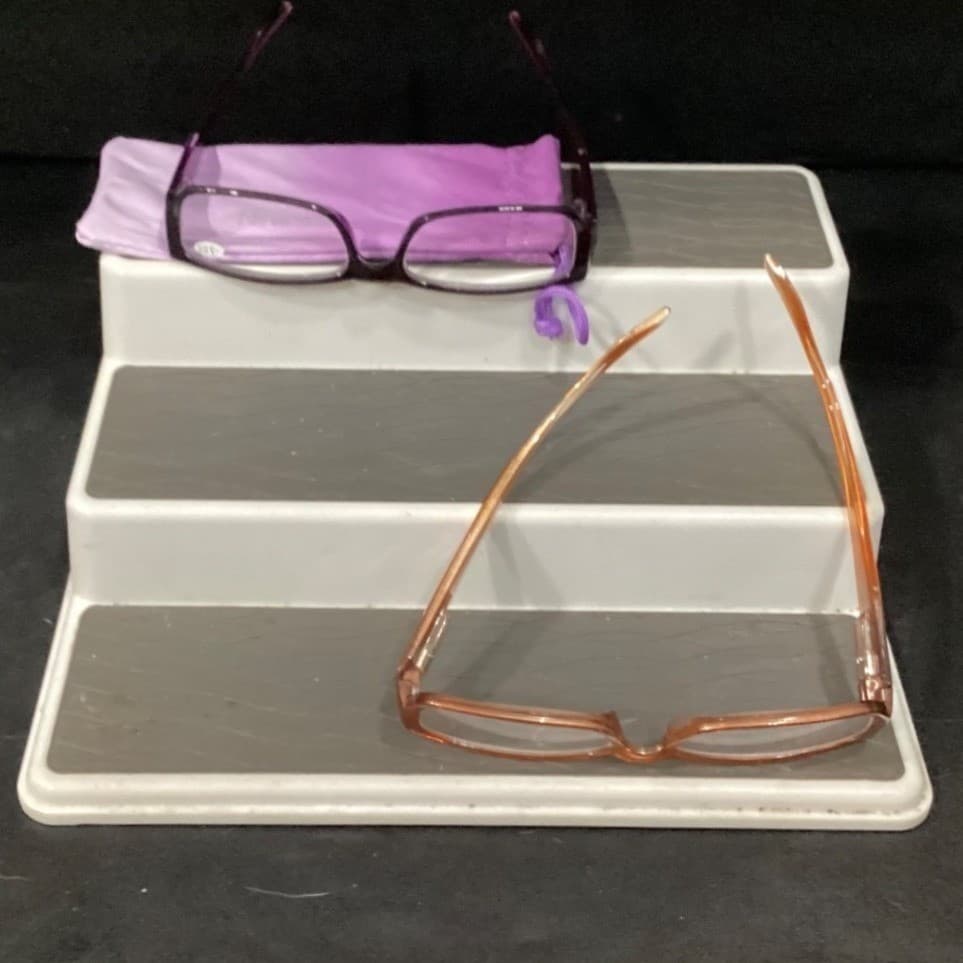 JM New York Reading Glasses Set of 3 Purple Orange Blue Rectangular Frames +3.00 - Thumbnail 4