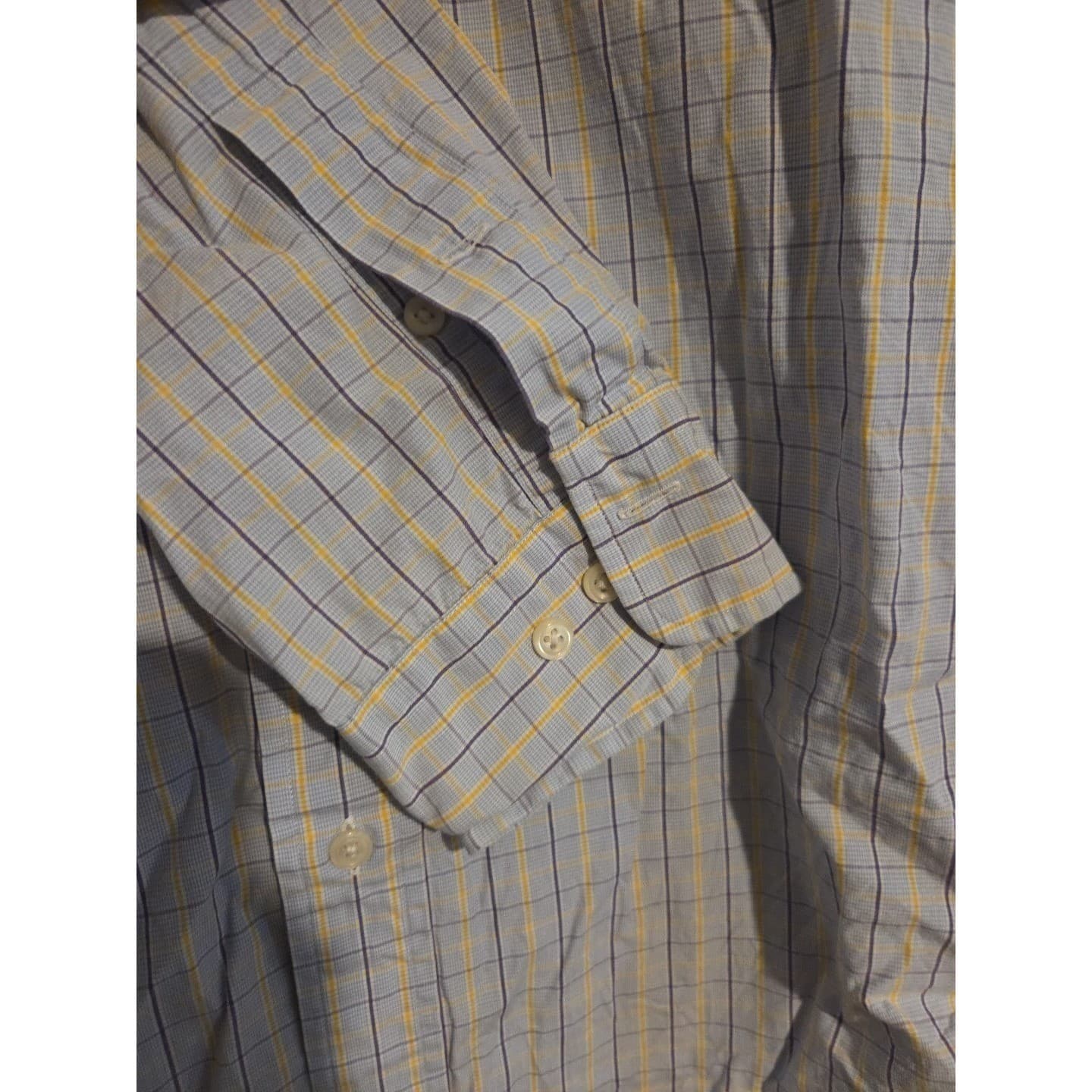 Polo Ralph Lauren Philip Blue Yellow Check Cotton Button Down, Men's 16 32/33 - Thumbnail 7