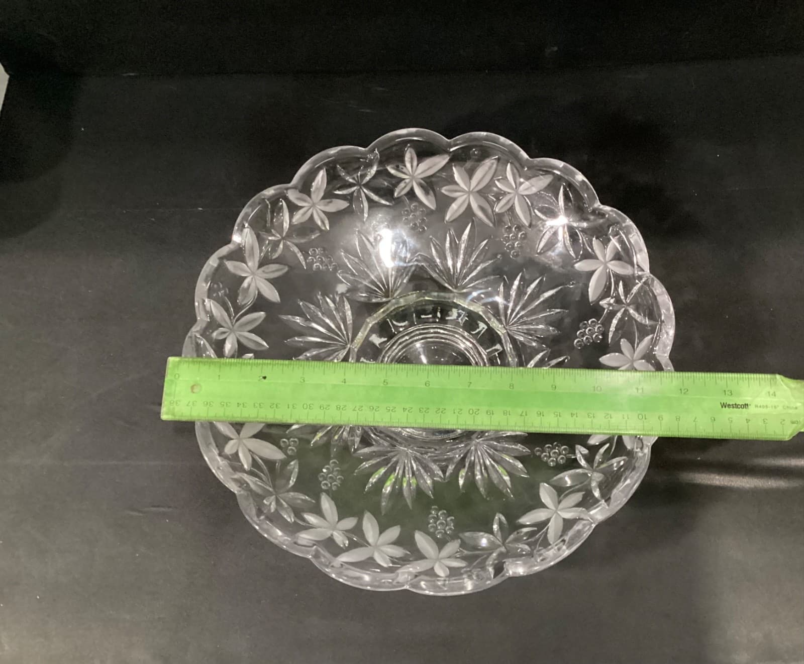 Vintage Mikasa Garden Terrace Footed Crystal Centerpiece Bowl 12" Frosted - Thumbnail 7