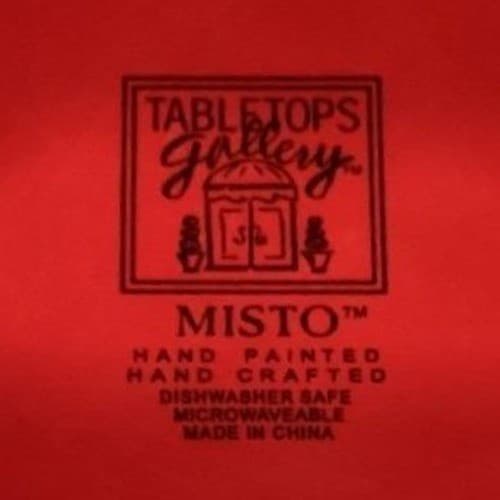Tabletops Gallery Misto Red Salad Plates, Set of 4, Hand-Painted Stoneware - Thumbnail 3